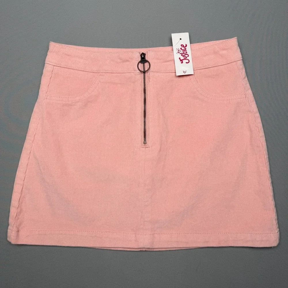 NEW Justice Girls Size 14 Courduroy Skort Skirt Shorts Pink READ